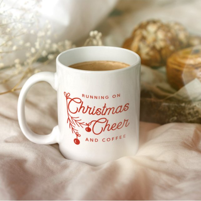 Modern Christmas Cheer Stylish Mistletoe  Coffee Mug (Creator Uploaded)