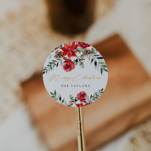 Modern Christmas Classic Round Envelope Seal