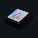 Modern Christmas colorful blue and pink glitter Gift Box<br><div class="desc">Colorful and cute modern Christmas design of modern watercolor christmas tree painted by artist Sacha Grossel. This funky blue and pink colored tree on a faux pink glitter background is arty and fun for a modern Christmas theme. Glam and glitzy Christmas</div>