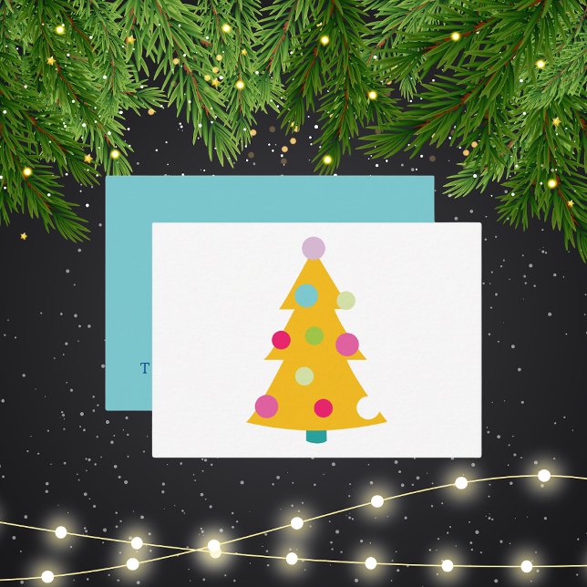 Modern Christmas | Colorful Whimsical | Retro  Note Card (Creator Uploaded)