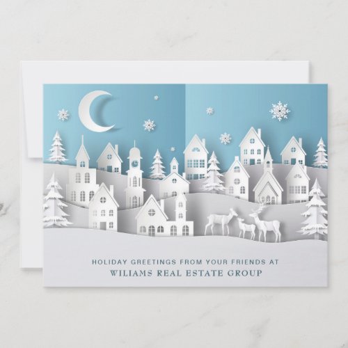 Modern Christmas Composition Corporate Greeting Holiday Card