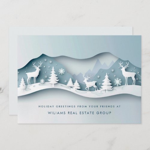 Modern Christmas Composition Corporate Greeting Holiday Card