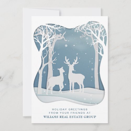 Modern Christmas Composition Corporate Greeting Holiday Card
