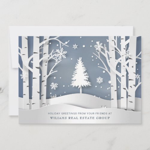 Modern Christmas Composition Corporate Greeting Holiday Card