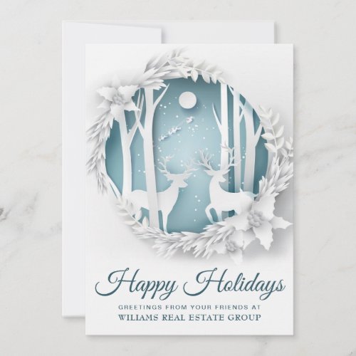 Modern Christmas Composition Corporate Greeting Holiday Card