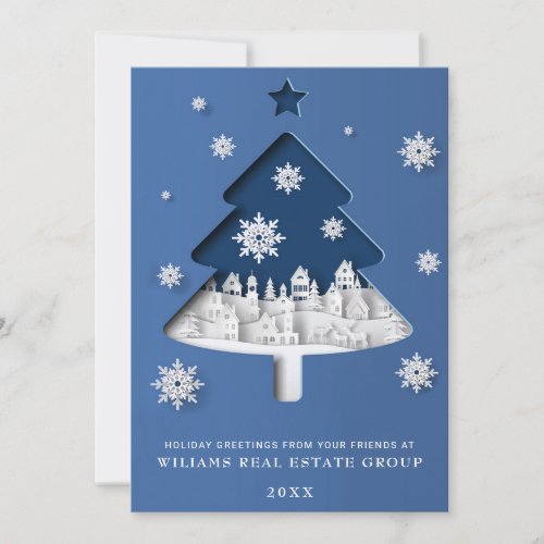 Modern Christmas Composition Corporate Greeting Holiday Card