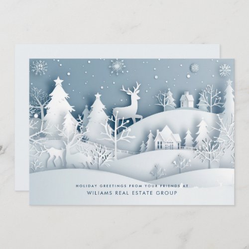 Modern Christmas Composition Corporate Greeting Holiday Card