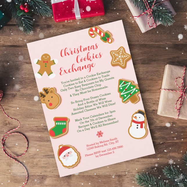 Modern Christmas Cookies Exchange Invitation (Creator Uploaded)