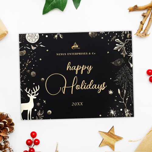 Modern Christmas Corporate Business Holiday Party Postcard