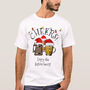 Modern CHRISTMAS Customizable Cheers Beers T-Shirt