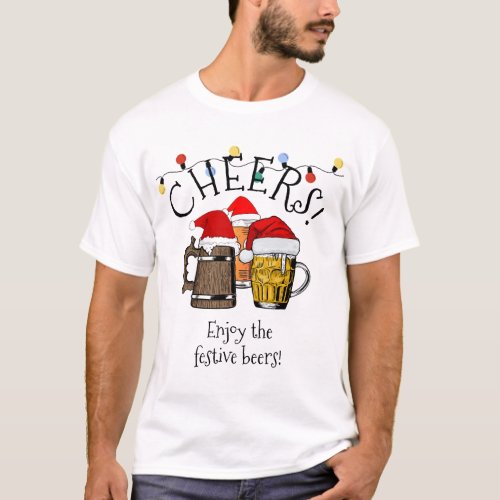 Modern CHRISTMAS Customizable Cheers Beers T_Shirt