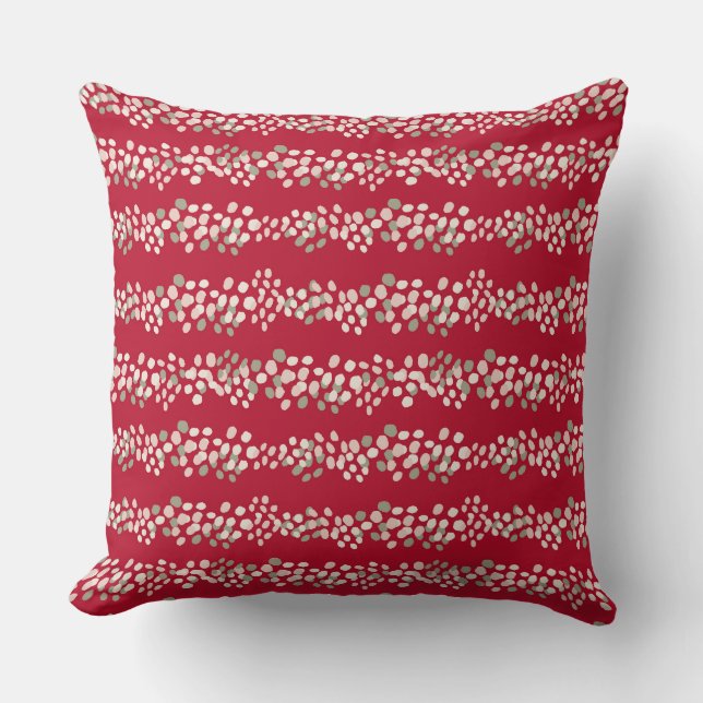  Modern Christmas Decor Red and Pink Throw Pillow (Front)