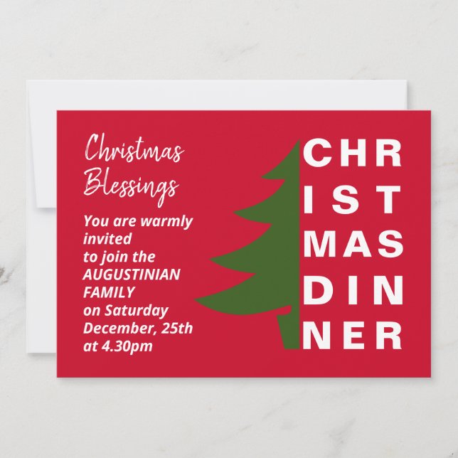 Modern Christmas Dinner Invitation (Front)