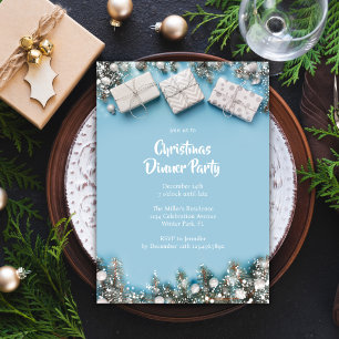 Modern Christmas Dinner Party Simple Invitation