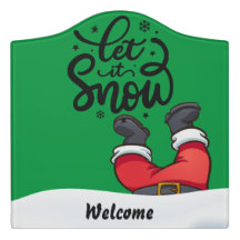 Modern Christmas Door igns | Personalized Door De