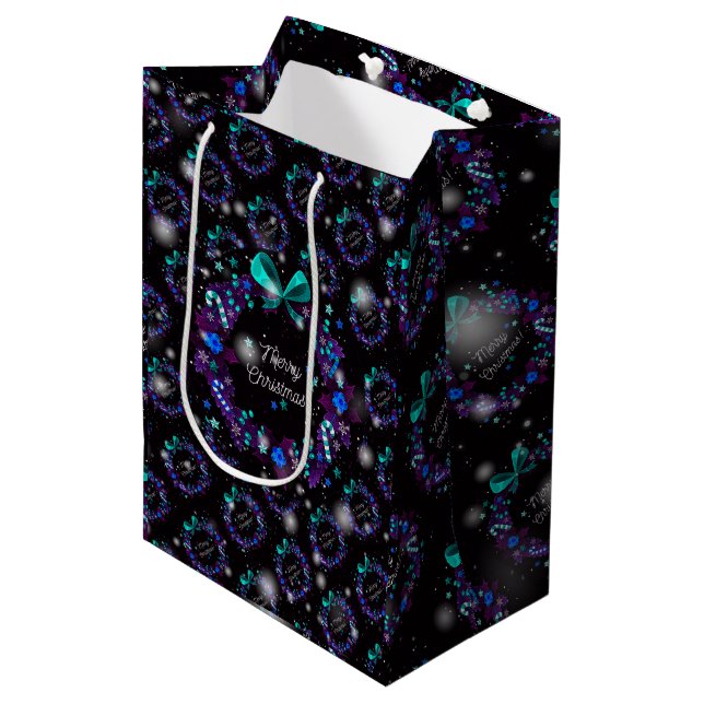 Modern Christmas Elegant Gift Medium Gift Bag (Front Angled)