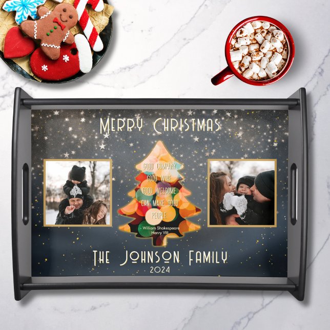 Modern Christmas Elegant Personalized Quote  Serving Tray (Creator Uploaded)