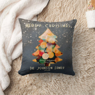 Modern Christmas Elegant Personalized Quote Throw Pillow