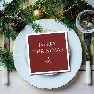 Modern Christmas Elegant Typography Red  Napkins