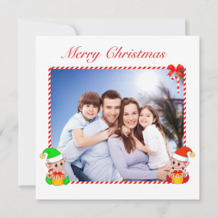 Modern Christmas Elf & Custom Family Photo
