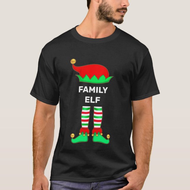 Modern Christmas Family Elf T-Shirt (Front)