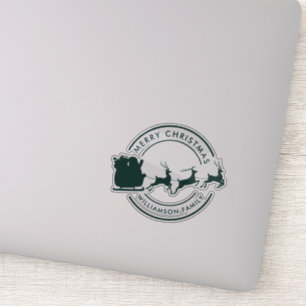 Modern Christmas Family Name Custom Sticker