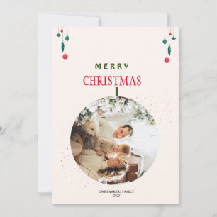 Modern Christmas Family Photo Card