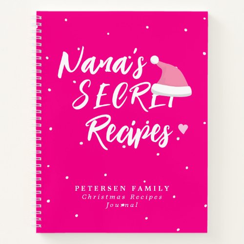Modern Christmas family recipes journal