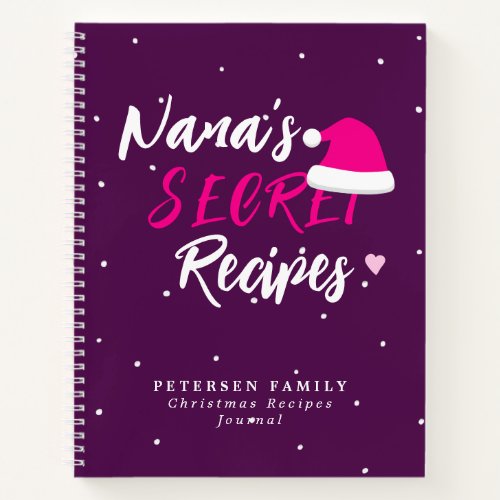 Modern Christmas family recipes journal