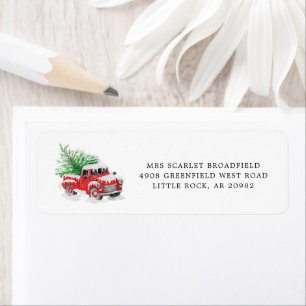Modern Christmas Family Return Address Label