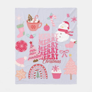 Modern Christmas Fleece Blanket