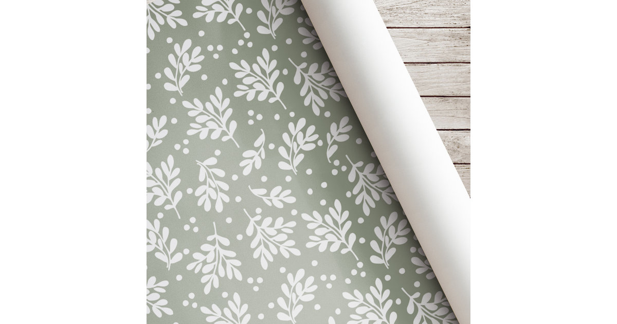 Sage Green, White Stripe Wrapping Paper, Zazzle