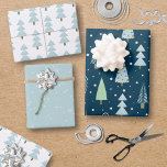 Modern Christmas Forest Trees Blue Green Wrapping Paper Sheets<br><div class="desc">Wrap your Christmas and winter gifts in style with this mix-and-match coordinated set of 3 sheets of wrapping paper featuring blue-green modern abstract Christmas and forest trees and winter snow patterns. ASSISTANCE: For help with design modification, color change, resizing, transferring the design to another product or if you would like...</div>