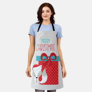Modern Christmas Fox Apron