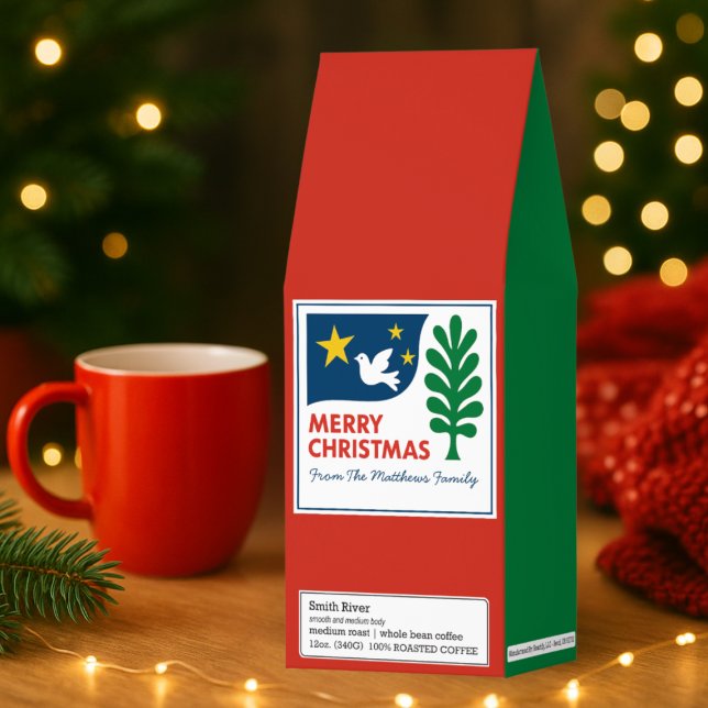 Modern Christmas Geometric Minimalist Bold Custom  Roasted Coffee (Creator Uploaded)