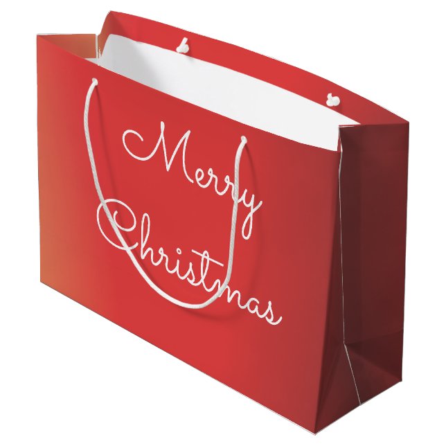 Modern Christmas Gift Bag With Handles (Back Angled)