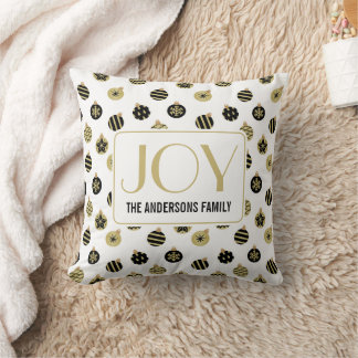 Modern Christmas Gold And Black Decorations Throw Pillow