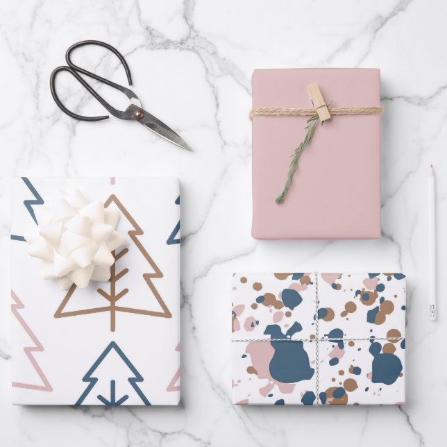 Modern | Christmas | Gold | Minimalistic Wrapping Paper Sheets (Front)