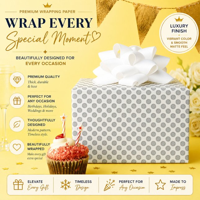 Modern Christmas Gray Pattern Gift Wrap (Creator Uploaded)