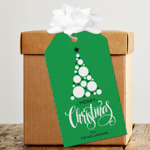 Modern Christmas Green Holiday Gift Tags