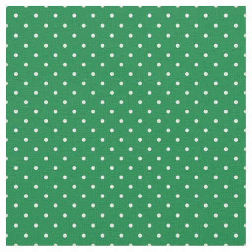 Modern Christmas green pattern white dots for kids Fabric