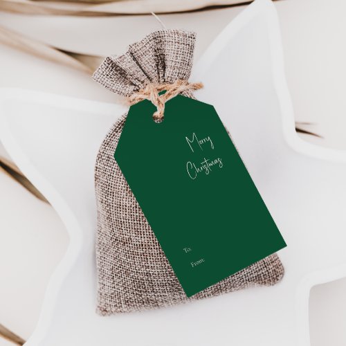Modern Christmas  Green To From Gift Tags