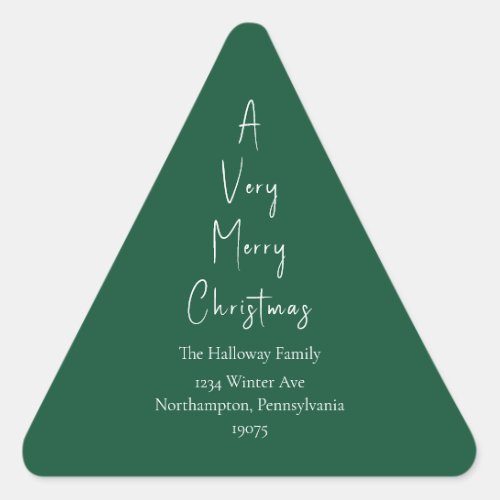 Modern Christmas  Green Triangle Envelope Seals