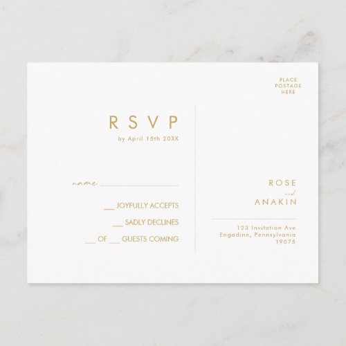 Modern Christmas Greenery  White Wedding RSVP Postcard