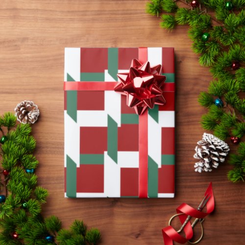 Modern Christmas Grid Wrapping Paper
