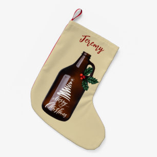 Modern Christmas Growler Beer Jug  Small Christmas Stocking