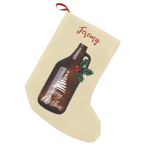 Modern Christmas Growler Beer Jug  Small Christmas Stocking