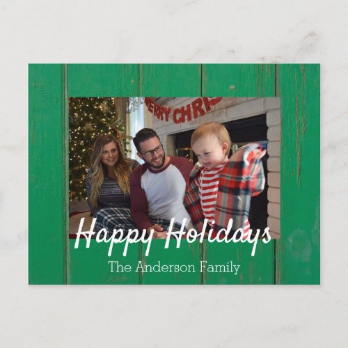 Modern Christmas Happy Holidays Photo Holiday Postcard