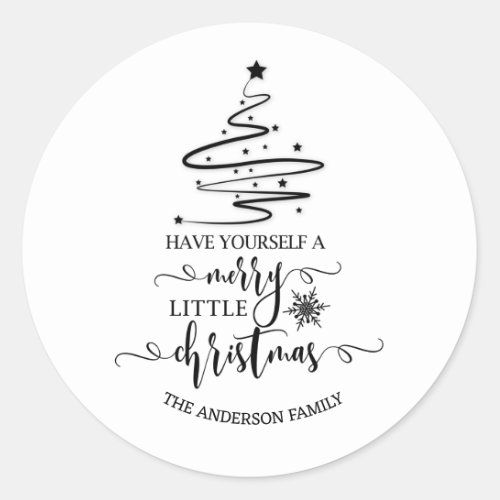Modern Christmas Have yourself a merry little Classic Round Sticker