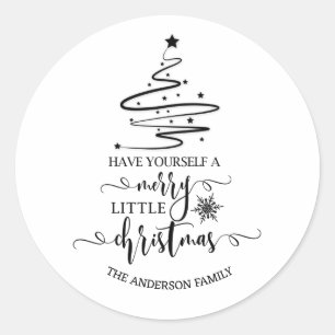 Modern Christmas Have yourself a merry little Classic Round Sticker